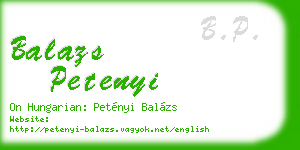 balazs petenyi business card